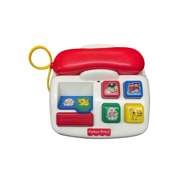 Vintage Fisher-Price Rattle Phone Activity Toy Phone For Toddlers TESTED - Picture 1 of 6